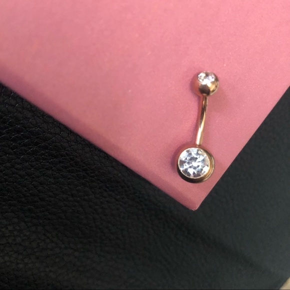 ⭐️3/$15 New! Gold navel belly ring 14 gauge - Picture 4 of 11